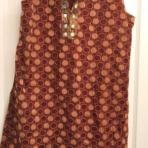 Pretty sleeveless boutique cotton kurti NWOT